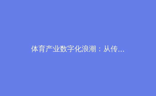 体育产业数字化浪潮：从传统赛事到沉浸式体验的变革之路
